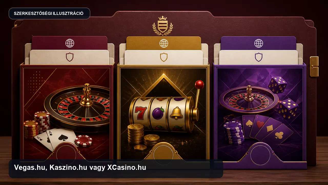 A Vegas.hu, Kaszino.hu és XCasino.hu szerkesztőségi összehasonlító illusztrációja