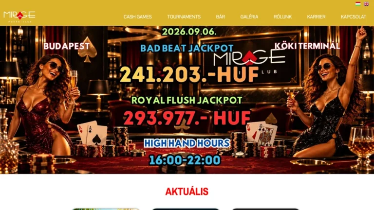 mirage poker club nyitolap 2026 09 07